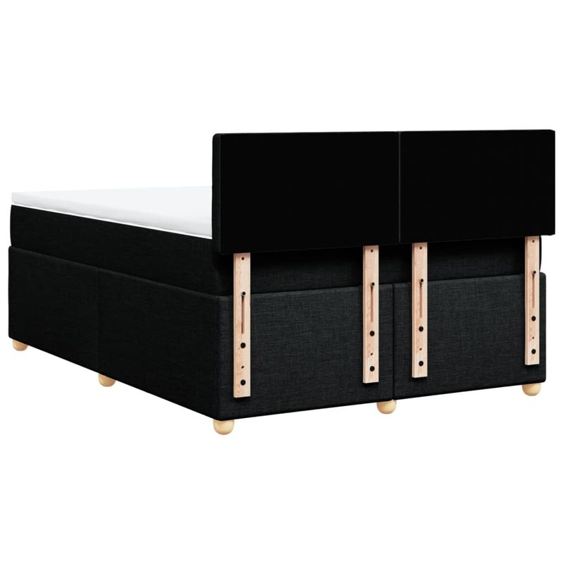 Casa si Gradina - Mobilier - Paturi si accesorii - Paturi - Pat box spring cu saltea, negru, 140x190 cm, textil - Infinity.ro