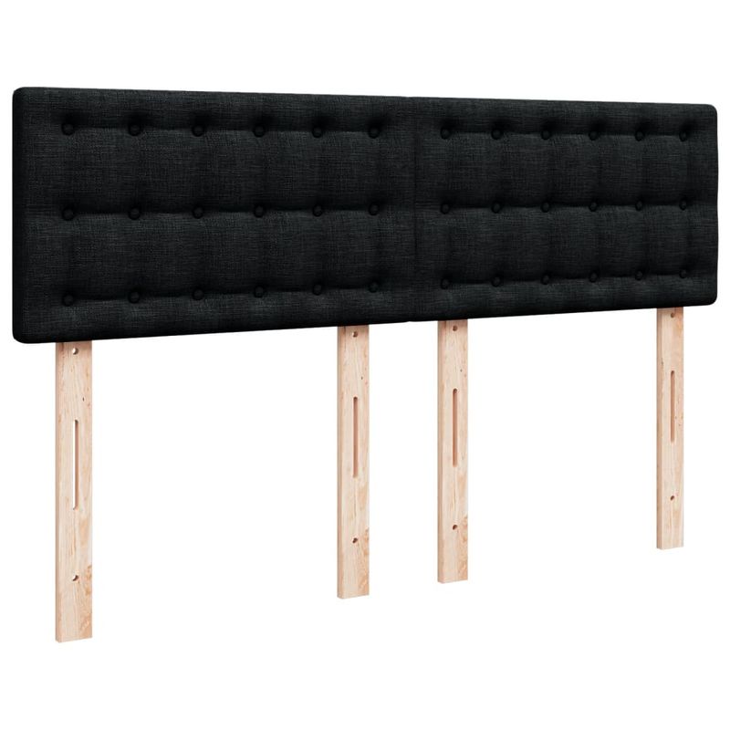 Casa si Gradina - Mobilier - Paturi si accesorii - Paturi - Pat box spring cu saltea, negru, 140x190 cm, textil - Infinity.ro