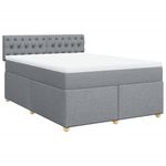 Casa si Gradina - Mobilier - Paturi si accesorii - Paturi - Pat continental cu saltea, gri deschis, 160x200 cm, textil - Infinity.ro