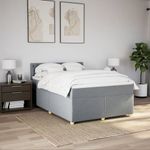 Casa si Gradina - Mobilier - Paturi si accesorii - Paturi - Pat continental cu saltea, gri deschis, 160x200 cm, textil - Infinity.ro