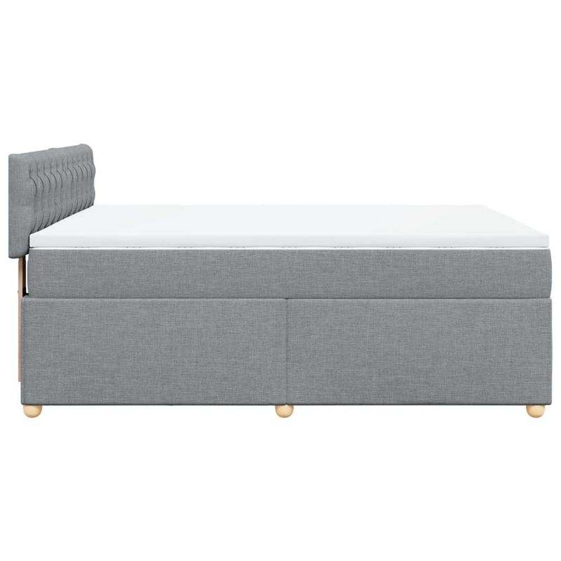Casa si Gradina - Mobilier - Paturi si accesorii - Paturi - Pat continental cu saltea, gri deschis, 160x200 cm, textil - Infinity.ro