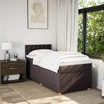 Casa si Gradina - Mobilier - Paturi si accesorii - Paturi - Pat box spring cu saltea, maro inchis, 90x200 cm, textil - Infinity.ro