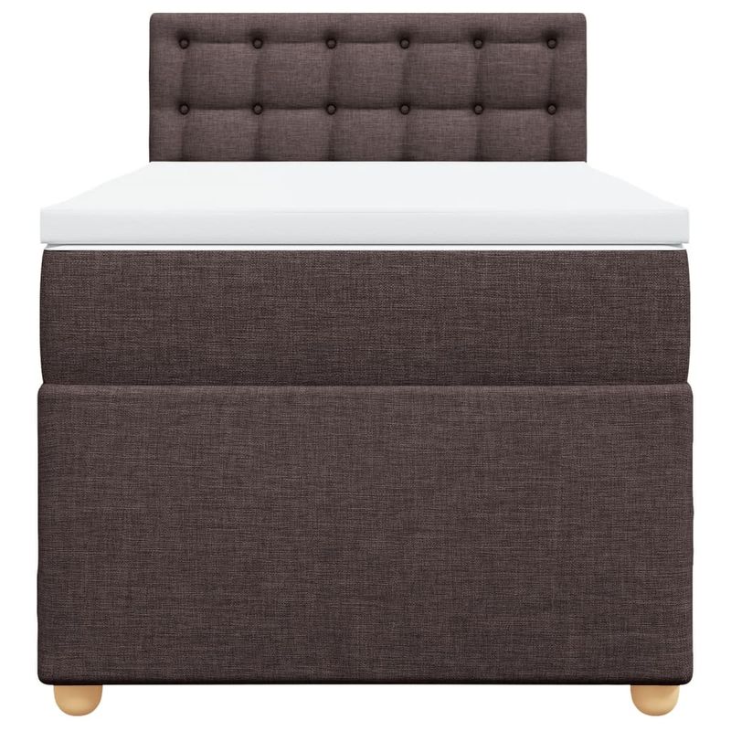 Casa si Gradina - Mobilier - Paturi si accesorii - Paturi - Pat box spring cu saltea, maro inchis, 90x200 cm, textil - Infinity.ro
