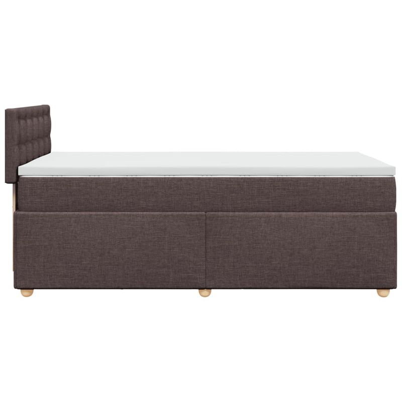 Casa si Gradina - Mobilier - Paturi si accesorii - Paturi - Pat box spring cu saltea, maro inchis, 90x200 cm, textil - Infinity.ro