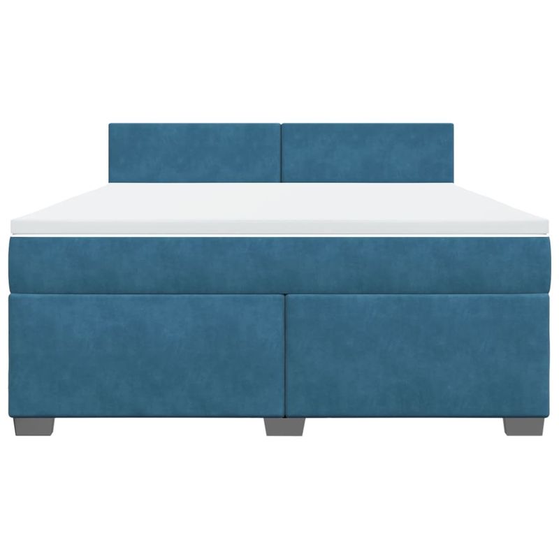 Casa si Gradina - Mobilier - Paturi si accesorii - Paturi - Pat box spring cu saltea, albastru, 180x200 cm, catifea - Infinity.ro