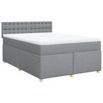 Casa si Gradina - Mobilier - Paturi si accesorii - Paturi - Pat continental, gri deschis, 140x200 cm, material textil - Infinity.ro