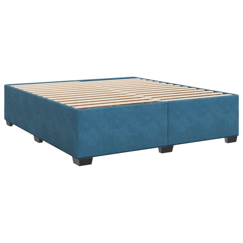 Casa si Gradina - Mobilier - Paturi si accesorii - Paturi - Pat box spring cu saltea, albastru, 180x200 cm, catifea - Infinity.ro