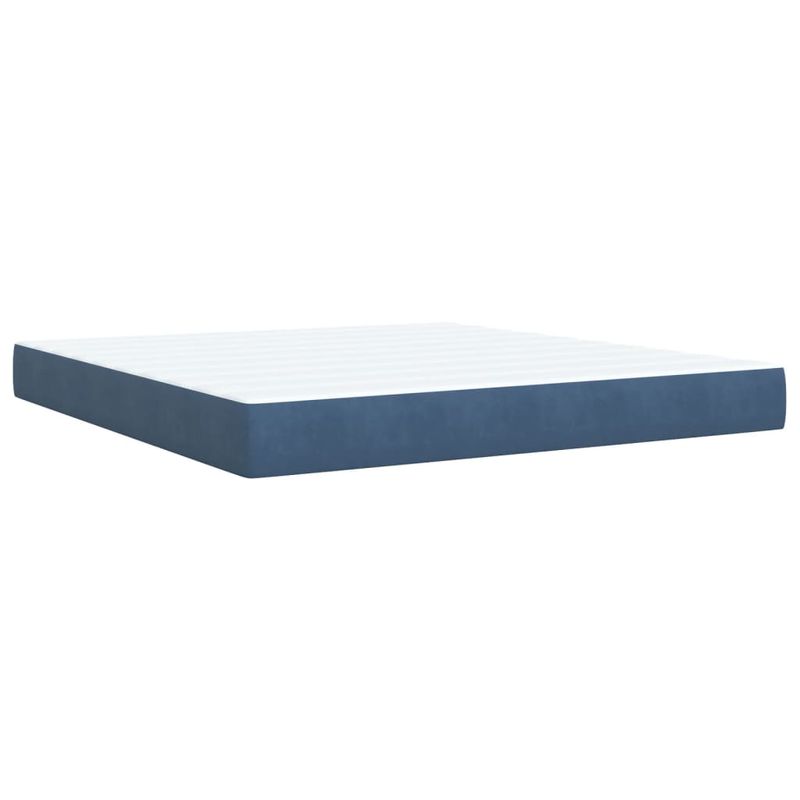 Casa si Gradina - Mobilier - Paturi si accesorii - Paturi - Pat box spring cu saltea, albastru, 180x200 cm, catifea - Infinity.ro
