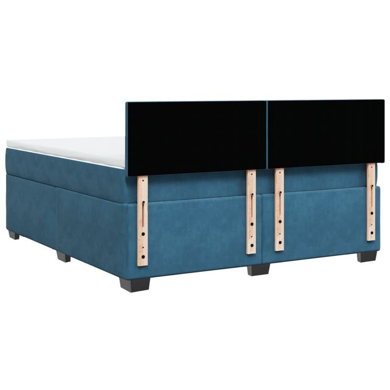 Casa si Gradina - Mobilier - Paturi si accesorii - Paturi - Pat box spring cu saltea, albastru, 180x200 cm, catifea - Infinity.ro