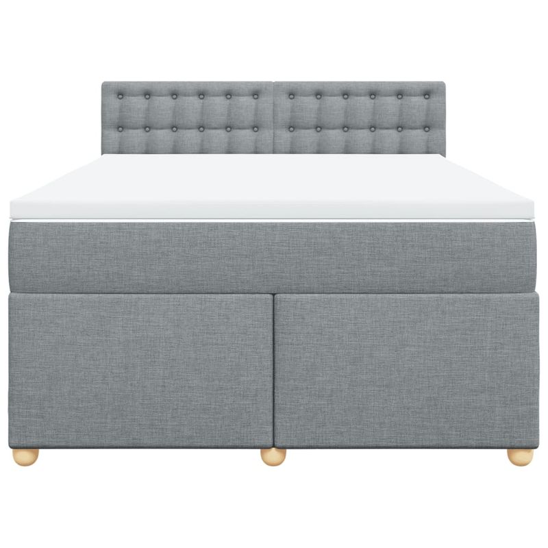 Casa si Gradina - Mobilier - Paturi si accesorii - Paturi - Pat continental, gri deschis, 140x200 cm, material textil - Infinity.ro