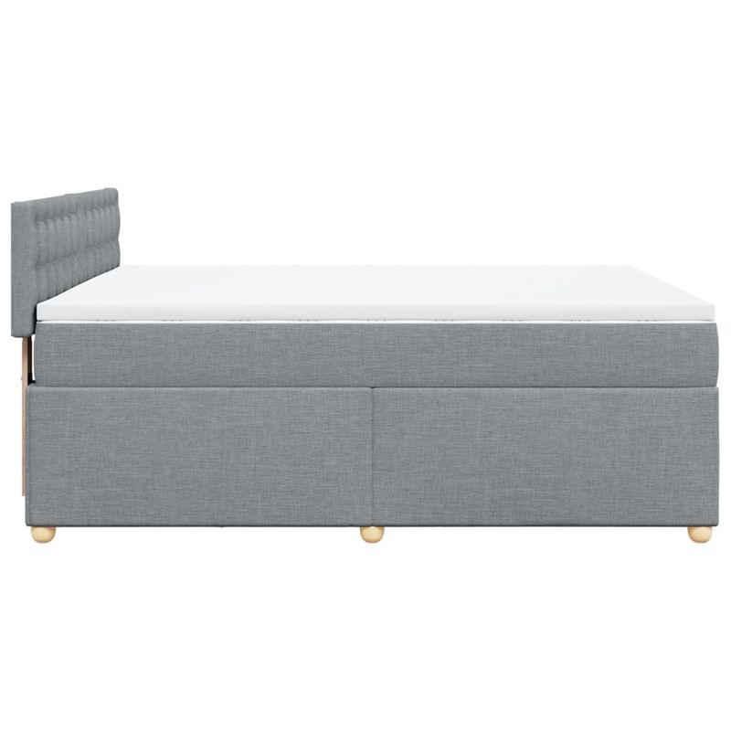 Casa si Gradina - Mobilier - Paturi si accesorii - Paturi - Pat continental, gri deschis, 140x200 cm, material textil - Infinity.ro