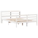 Casa si Gradina - Mobilier - Paturi si accesorii - Paturi - Cadru de pat cu tablie, alb, 140x190 cm, lemn masiv de pin - Infinity.ro