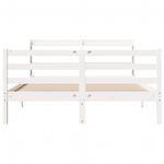 Casa si Gradina - Mobilier - Paturi si accesorii - Paturi - Cadru de pat cu tablie, alb, 140x190 cm, lemn masiv de pin - Infinity.ro
