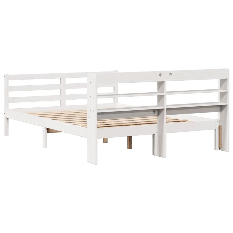 Casa si Gradina - Mobilier - Paturi si accesorii - Paturi - Cadru de pat cu tablie, alb, 140x190 cm, lemn masiv de pin - Infinity.ro