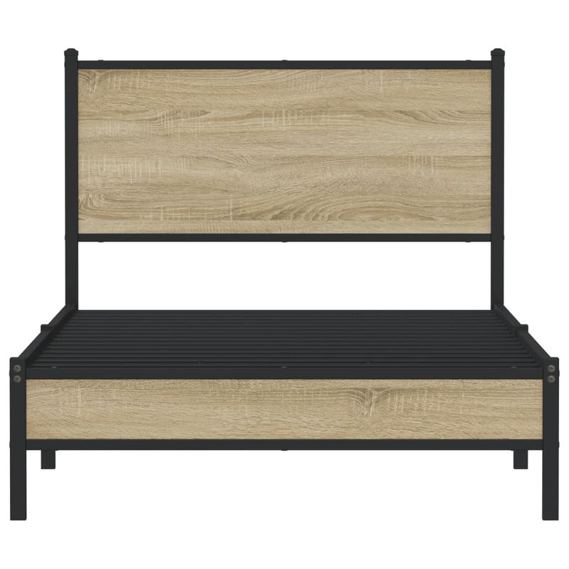Casa si Gradina - Mobilier - Paturi si accesorii - Paturi - Cadru pat metalic fara saltea, stejar sonoma, 100x190 cm - Infinity.ro