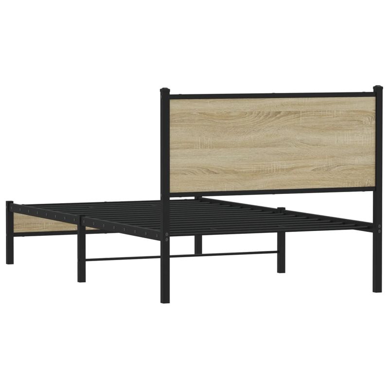 Casa si Gradina - Mobilier - Paturi si accesorii - Paturi - Cadru pat metalic fara saltea, stejar sonoma, 100x190 cm - Infinity.ro