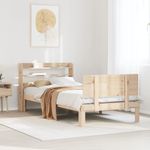 Casa si Gradina - Mobilier - Paturi si accesorii - Paturi - Cadru de pat cu tablie, 90x190 cm, lemn masiv pin - Infinity.ro