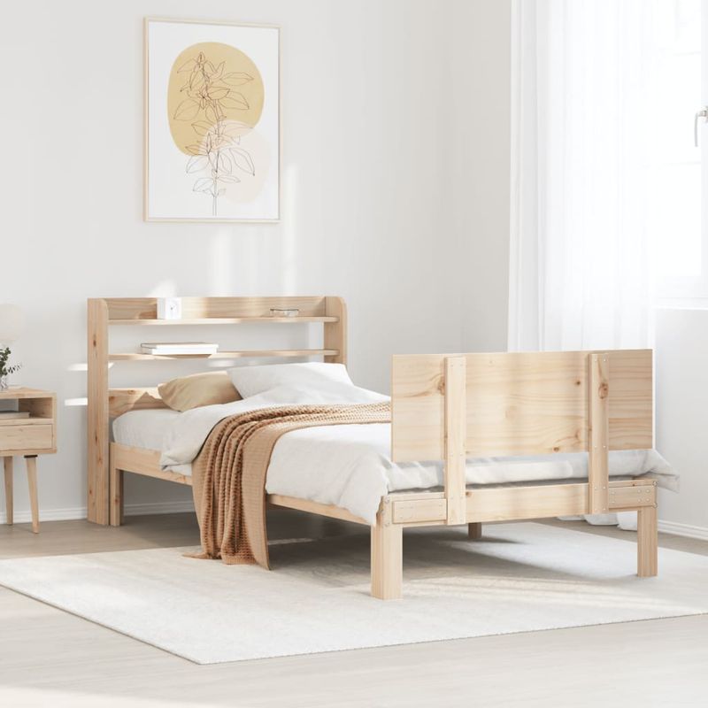 Casa si Gradina - Mobilier - Paturi si accesorii - Paturi - Cadru de pat cu tablie, 90x190 cm, lemn masiv pin - Infinity.ro