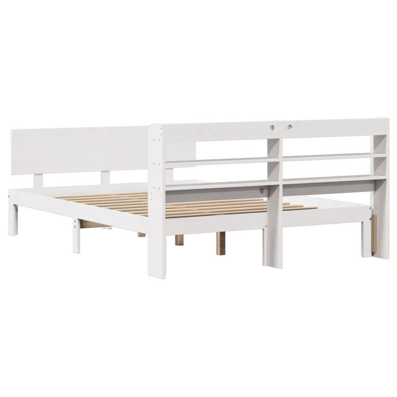 Casa si Gradina - Mobilier - Paturi si accesorii - Paturi - Cadru de pat cu tablie, alb, 160x200 cm, lemn masiv de pin - Infinity.ro