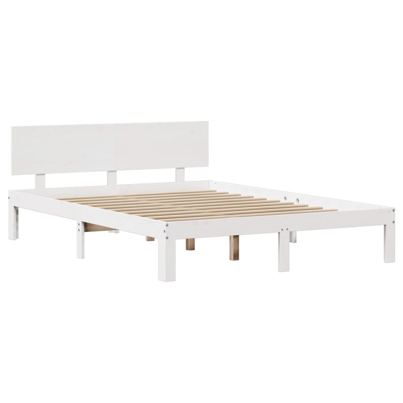 Casa si Gradina - Mobilier - Paturi si accesorii - Paturi - Cadru de pat cu tablie, alb, 160x200 cm, lemn masiv de pin - Infinity.ro