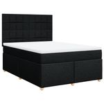 Casa si Gradina - Mobilier - Paturi si accesorii - Paturi - Pat box spring cu saltea, negru, 140x200 cm, textil - Infinity.ro