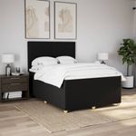 Casa si Gradina - Mobilier - Paturi si accesorii - Paturi - Pat box spring cu saltea, negru, 140x200 cm, textil - Infinity.ro