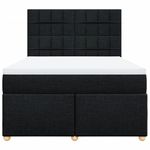 Casa si Gradina - Mobilier - Paturi si accesorii - Paturi - Pat box spring cu saltea, negru, 140x200 cm, textil - Infinity.ro
