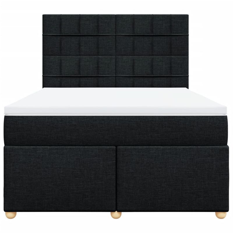 Casa si Gradina - Mobilier - Paturi si accesorii - Paturi - Pat box spring cu saltea, negru, 140x200 cm, textil - Infinity.ro