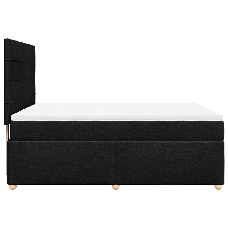 Casa si Gradina - Mobilier - Paturi si accesorii - Paturi - Pat box spring cu saltea, negru, 140x200 cm, textil - Infinity.ro