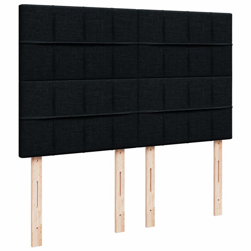 Casa si Gradina - Mobilier - Paturi si accesorii - Paturi - Pat box spring cu saltea, negru, 140x200 cm, textil - Infinity.ro