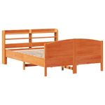 Casa si Gradina - Mobilier - Paturi si accesorii - Paturi - Cadru pat fara saltea, maro ceruit, 135x190 cm, lemn masiv pin - Infinity.ro