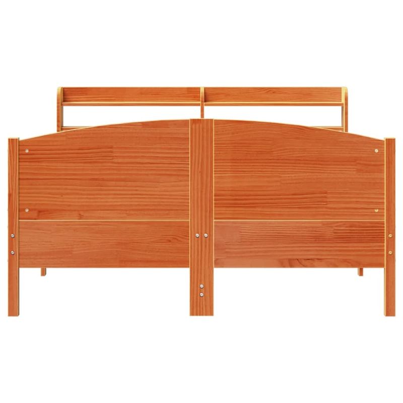 Casa si Gradina - Mobilier - Paturi si accesorii - Paturi - Cadru pat fara saltea, maro ceruit, 135x190 cm, lemn masiv pin - Infinity.ro