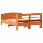 Casa si Gradina - Mobilier - Paturi si accesorii - Paturi - Cadru pat fara saltea, maro ceruit, 135x190 cm, lemn masiv pin - Infinity.ro