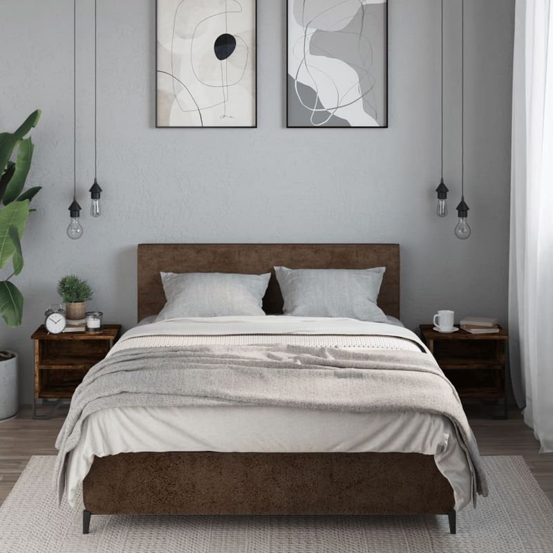 Casa si Gradina - Mobilier - Comode si corpuri - Noptiere - Noptiere, 2 buc., stejar fumuriu, 40x30x40 cm, lemn prelucrat - Infinity.ro