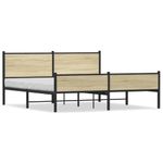 Casa si Gradina - Mobilier - Paturi si accesorii - Paturi - Cadru de pat metalic fara saltea, stejar sonoma, 180x200 cm - Infinity.ro
