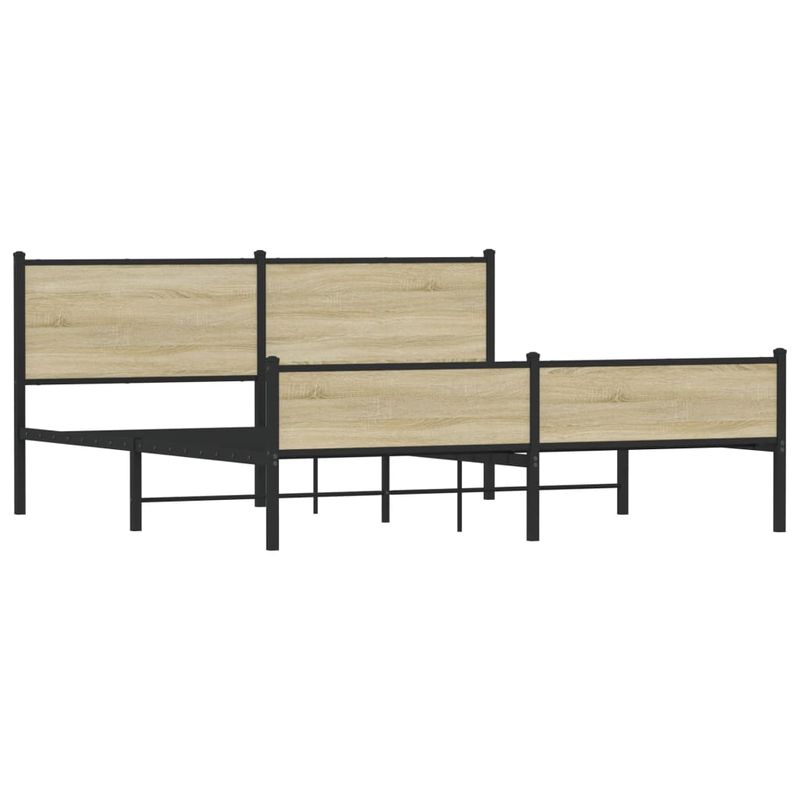 Casa si Gradina - Mobilier - Paturi si accesorii - Paturi - Cadru de pat metalic fara saltea, stejar sonoma, 180x200 cm - Infinity.ro