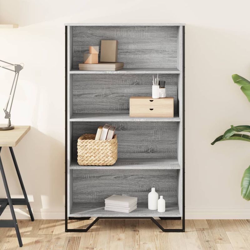 Casa si Gradina - Mobilier - Biblioteci si rafturi - Biblioteci - Biblioteca, gri sonoma, 80x31x137,5 cm, lemn prelucrat - Infinity.ro