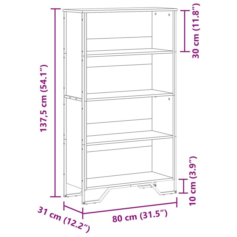 Casa si Gradina - Mobilier - Biblioteci si rafturi - Biblioteci - Biblioteca, gri sonoma, 80x31x137,5 cm, lemn prelucrat - Infinity.ro