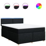Casa si Gradina - Mobilier - Paturi si accesorii - Paturi - Pat box spring cu saltea, negru, 140x200 cm, textil - Infinity.ro