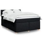 Casa si Gradina - Mobilier - Paturi si accesorii - Paturi - Pat box spring cu saltea, negru, 140x200 cm, textil - Infinity.ro