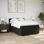 Casa si Gradina - Mobilier - Paturi si accesorii - Paturi - Pat box spring cu saltea, negru, 140x200 cm, textil - Infinity.ro