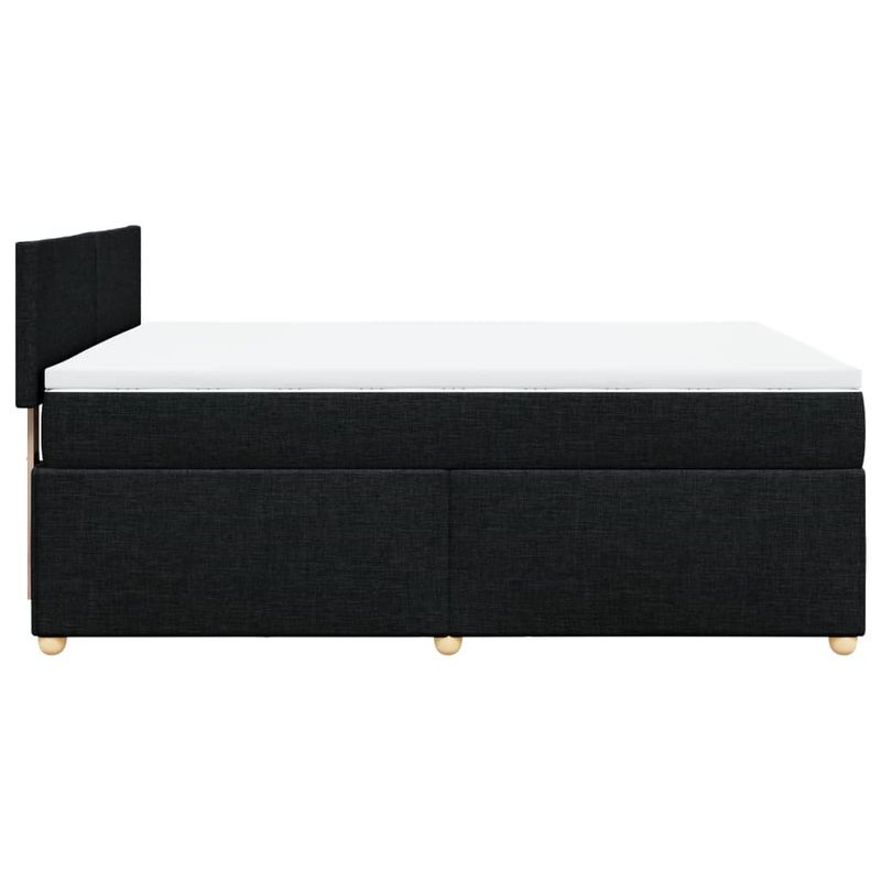 Casa si Gradina - Mobilier - Paturi si accesorii - Paturi - Pat box spring cu saltea, negru, 140x200 cm, textil - Infinity.ro