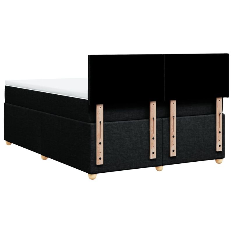 Casa si Gradina - Mobilier - Paturi si accesorii - Paturi - Pat box spring cu saltea, negru, 140x200 cm, textil - Infinity.ro