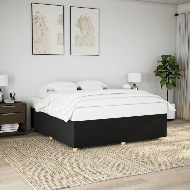Casa si Gradina - Mobilier - Paturi si accesorii - Paturi - Cadru de pat fara saltea, negru, 180x200 cm, textil - Infinity.ro