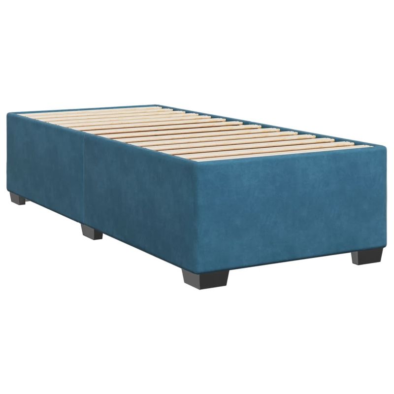 Casa si Gradina - Mobilier - Paturi si accesorii - Paturi - Pat box spring cu saltea, albastru, 90x200 cm, catifea - Infinity.ro