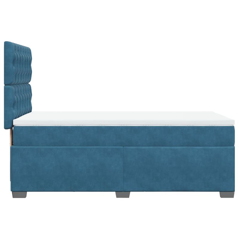 Casa si Gradina - Mobilier - Paturi si accesorii - Paturi - Pat box spring cu saltea, albastru, 90x200 cm, catifea - Infinity.ro