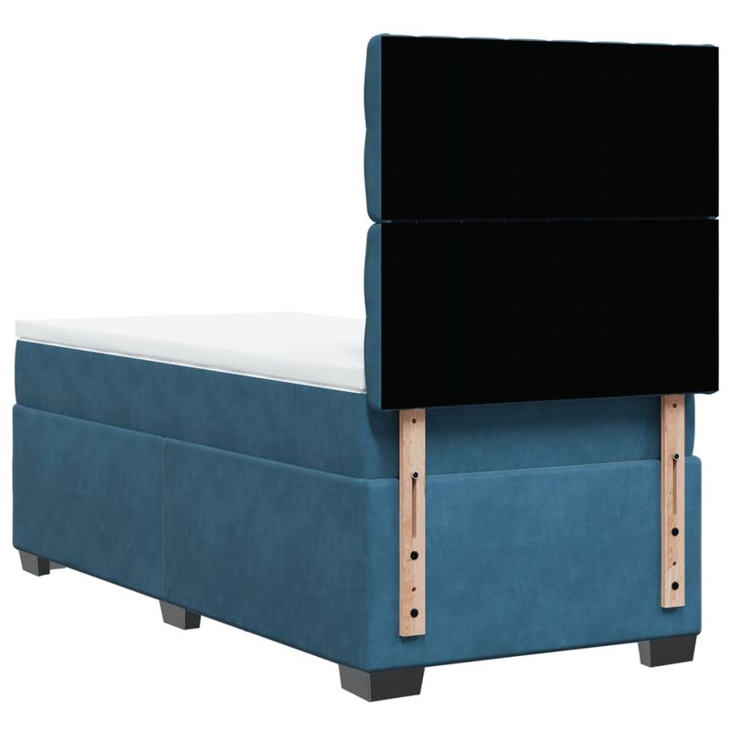 Casa si Gradina - Mobilier - Paturi si accesorii - Paturi - Pat box spring cu saltea, albastru, 90x200 cm, catifea - Infinity.ro