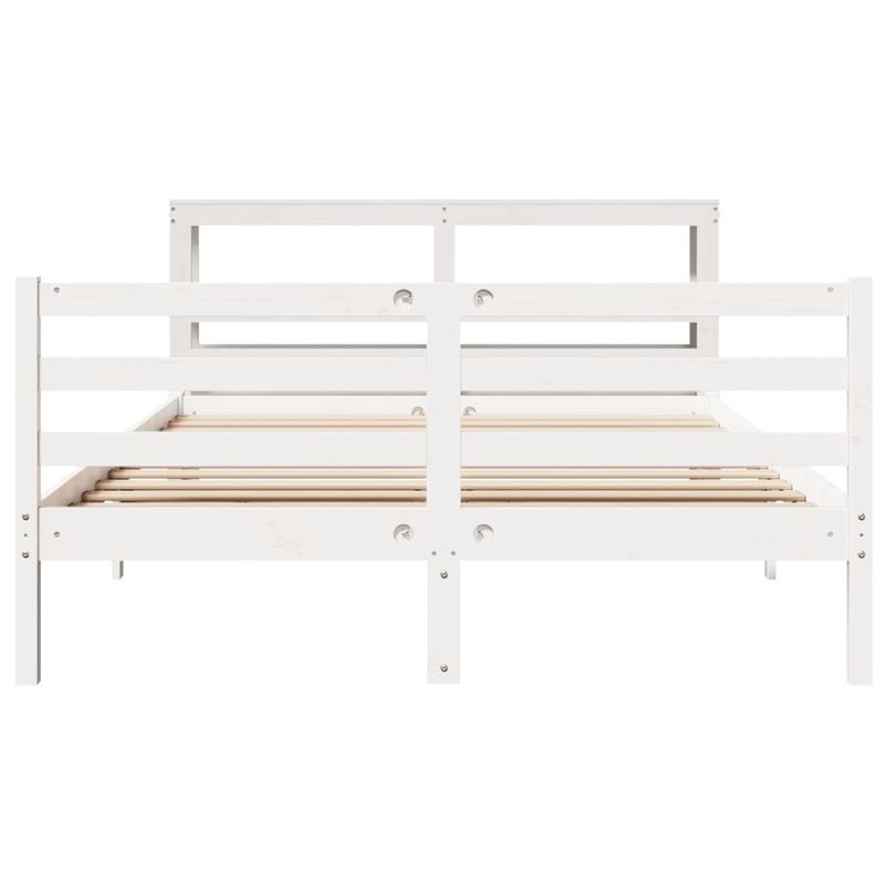 Casa si Gradina - Mobilier - Paturi si accesorii - Paturi - Cadru de pat fara saltea, alb, 120x200 cm, lemn masiv pin - Infinity.ro