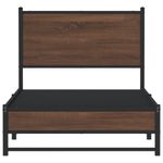 Casa si Gradina - Mobilier - Paturi si accesorii - Paturi - Cadru pat metalic cu tablie, stejar maro, 90x200 cm, model cu tăblie de cap și tăblie de picioare joasă dublă - Infinity.ro
