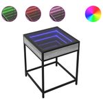 Casa si Gradina - Mobilier - Comode si corpuri - Noptiere - Noptiera cu LED infinity, gri sonoma, 40x40x51 cm - Infinity.ro